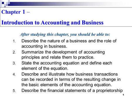 Introduction to Accounting and Business