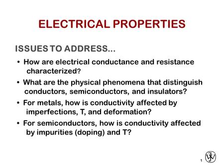 ELECTRICAL PROPERTIES