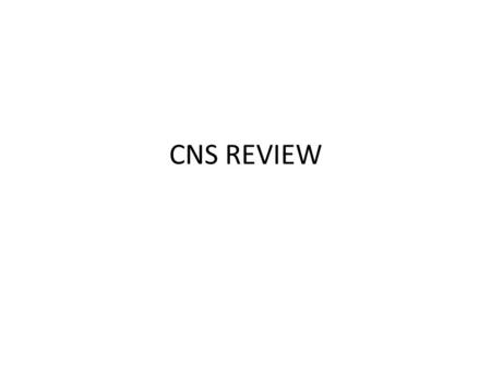 CNS REVIEW.