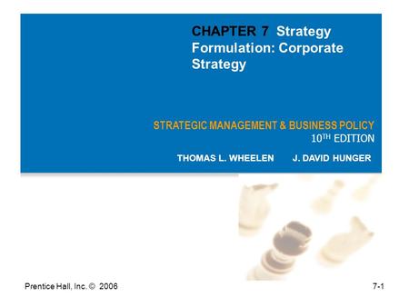 CHAPTER 7 Strategy Formulation: Corporate Strategy