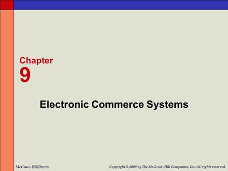 Electronic Commerce Systems