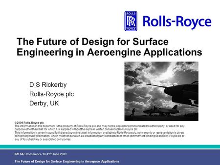 D S Rickerby Rolls-Royce plc Derby, UK