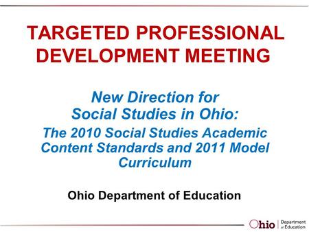 TARGETED PROFESSIONAL DEVELOPMENT MEETING