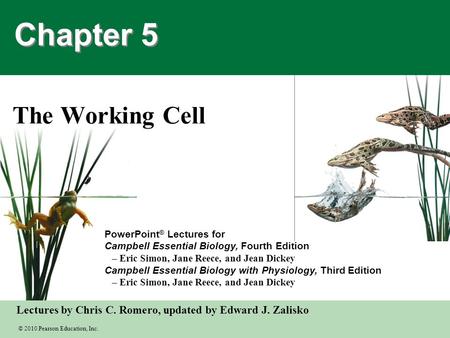 © 2010 Pearson Education, Inc. Lectures by Chris C. Romero, updated by Edward J. Zalisko PowerPoint ® Lectures for Campbell Essential Biology, Fourth Edition.