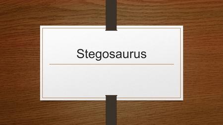 Stegosaurus.