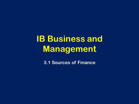 IB Business and Management