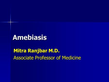 Mitra Ranjbar M.D. Associate Professor of Medicine