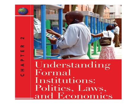 LEARNING OBJECTIVES After studying this chapter, you should be able to: 1.Explain the concept of institutions and their key role in reducing uncertainty.