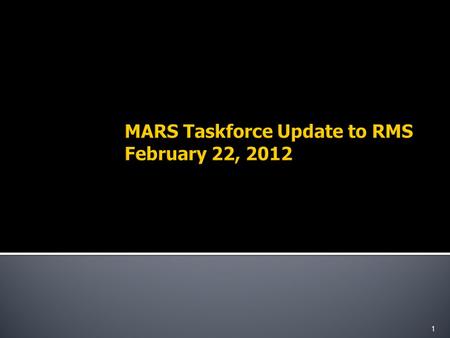 RMS Update December 14, 2011 1.  Advanced Meter Settlement Impacts  January 2012 – ERCOT settling 4.4M ESIIDs using Advanced Meter data  January 2012–