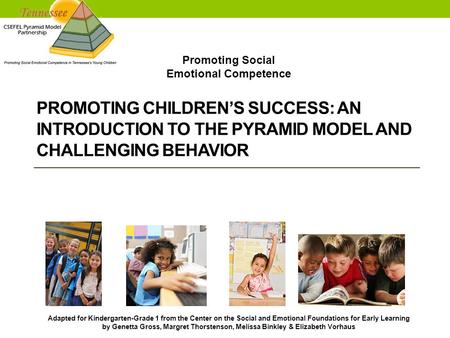 Promoting Social Emotional Competence