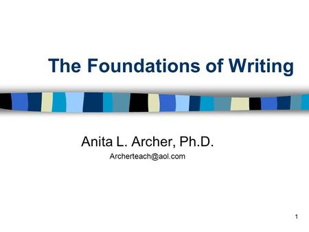 The Foundations of Writing