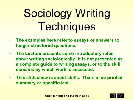 Sociology Writing Techniques