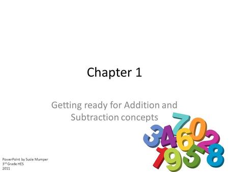 Getting ready for Addition and Subtraction concepts