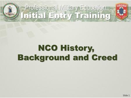 Initial Entry Training