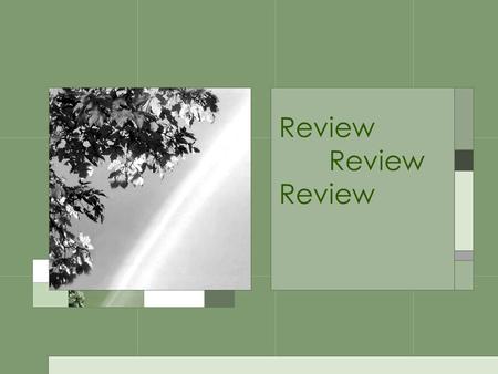 Review Review Review. Concepts Comments: definition, example, different types of comments Class: definition, example Object: definition, example Data.