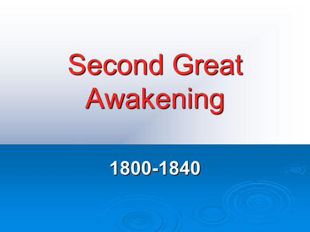 Second Great Awakening