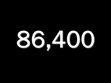 86,400. How are we using our time? Are we using it wisely?