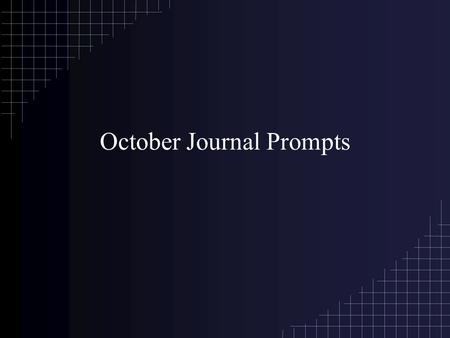 October Journal Prompts