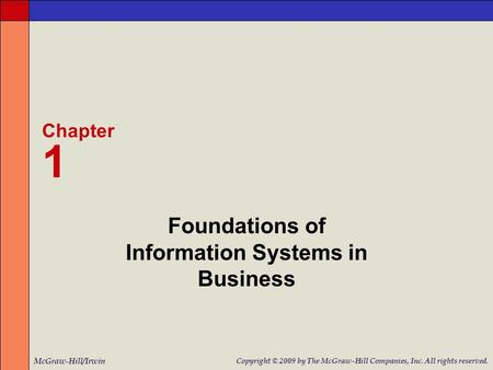 Foundations of Information Systems in Business