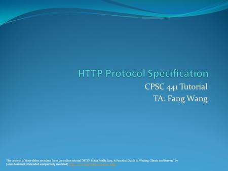 HTTP Protocol Specification