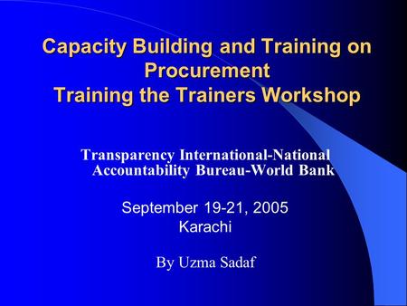 Transparency International-National Accountability Bureau-World Bank