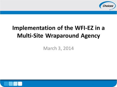 Implementation of the WFI-EZ in a Multi-Site Wraparound Agency March 3, 2014.