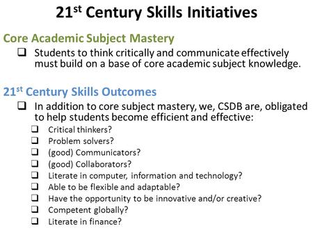 21st Century Skills Initiatives