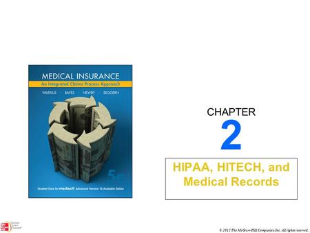 CHAPTER © 2012 The McGraw-Hill Companies, Inc. All rights reserved. 2 HIPAA, HITECH, and Medical Records.