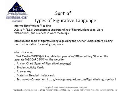 Types of Figurative Language