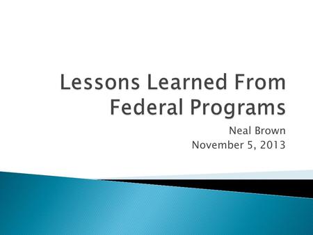 Neal Brown November 5, 2013.  NIMH response to problems of deinstitutionalization  Systems change initiative  Beyond just mental health treatment -