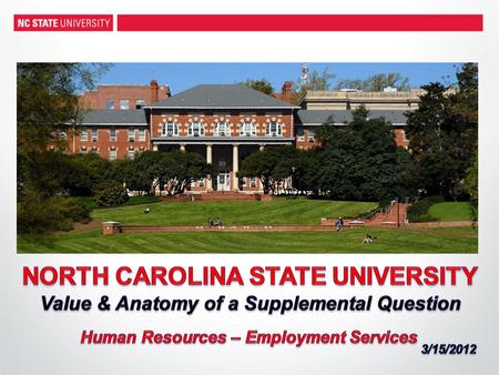 Widget Research Specialist NC State University is excited to announce we are now accepting applications for a Widget Research Specialist position. The.