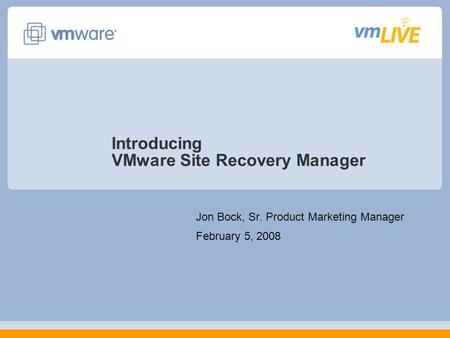 Introducing VMware Site Recovery Manager