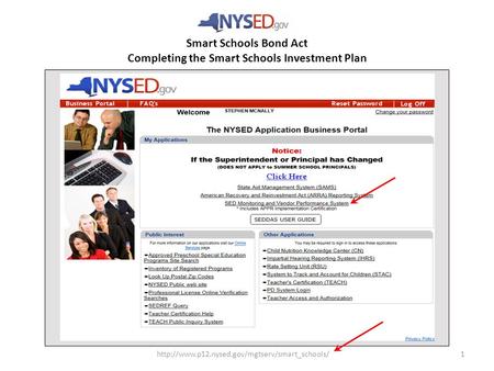 1 Smart Schools Bond Act Completing the Smart Schools Investment Plan