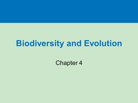 Biodiversity and Evolution