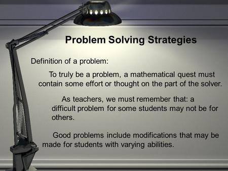 Problem Solving Strategies