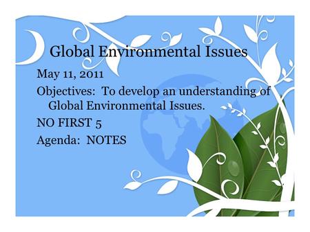 Global Environmental Issues