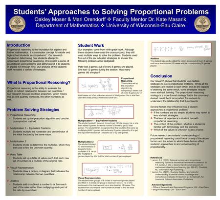 Introduction Oakley Moser & Mari Orendorff  Faculty Mentor Dr. Kate Masarik Department of Mathematics  University of Wisconsin-Eau Claire Problem Solving.