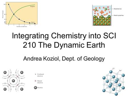 Integrating Chemistry into SCI 210 The Dynamic Earth Andrea Koziol, Dept. of Geology.