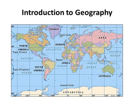 Introduction to Geography