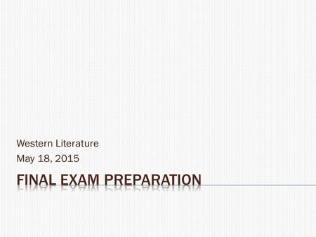 Western Literature May 18, 2015. In assigned groups, you will be creating a body biography to demonstrate high-level close reading and character analysis.