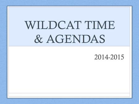 2014-2015. Student Agendas Agendas will be provided to students at the beginning of each semester Students will take agendas to every class every day!