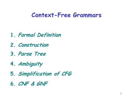 Context-Free Grammars