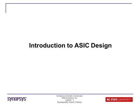 Introduction to ASIC Design