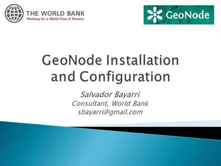 GeoNode Installation and Configuration