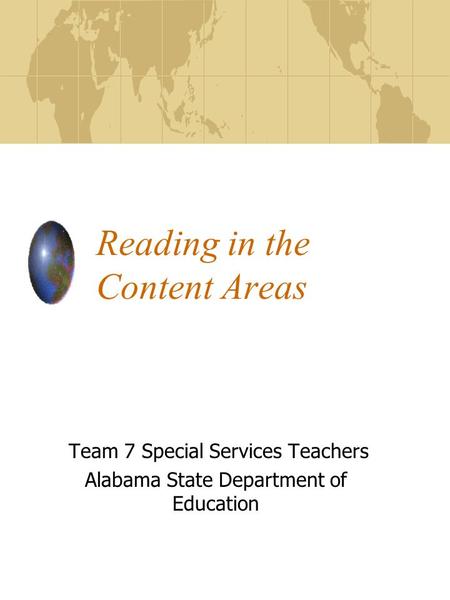 Reading in the Content Areas