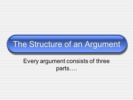 The Structure of an Argument