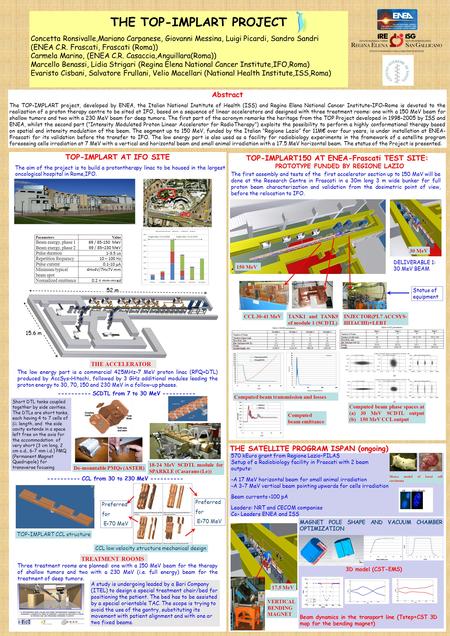 THE TOP-IMPLART PROJECT Concetta Ronsivalle,Mariano Carpanese, Giovanni Messina, Luigi Picardi, Sandro Sandri (ENEA C.R. Frascati, Frascati (Roma)) Carmela.