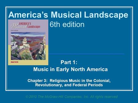 Music in Early North America