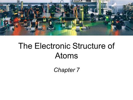 The Electronic Structure of Atoms