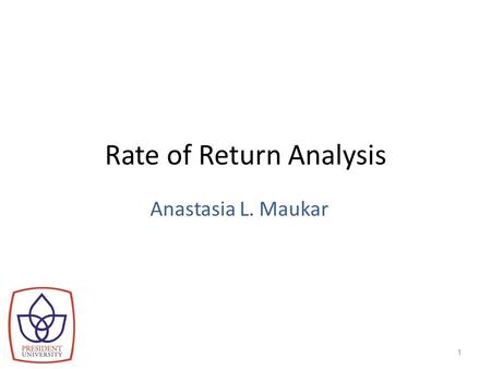 Rate of Return Analysis